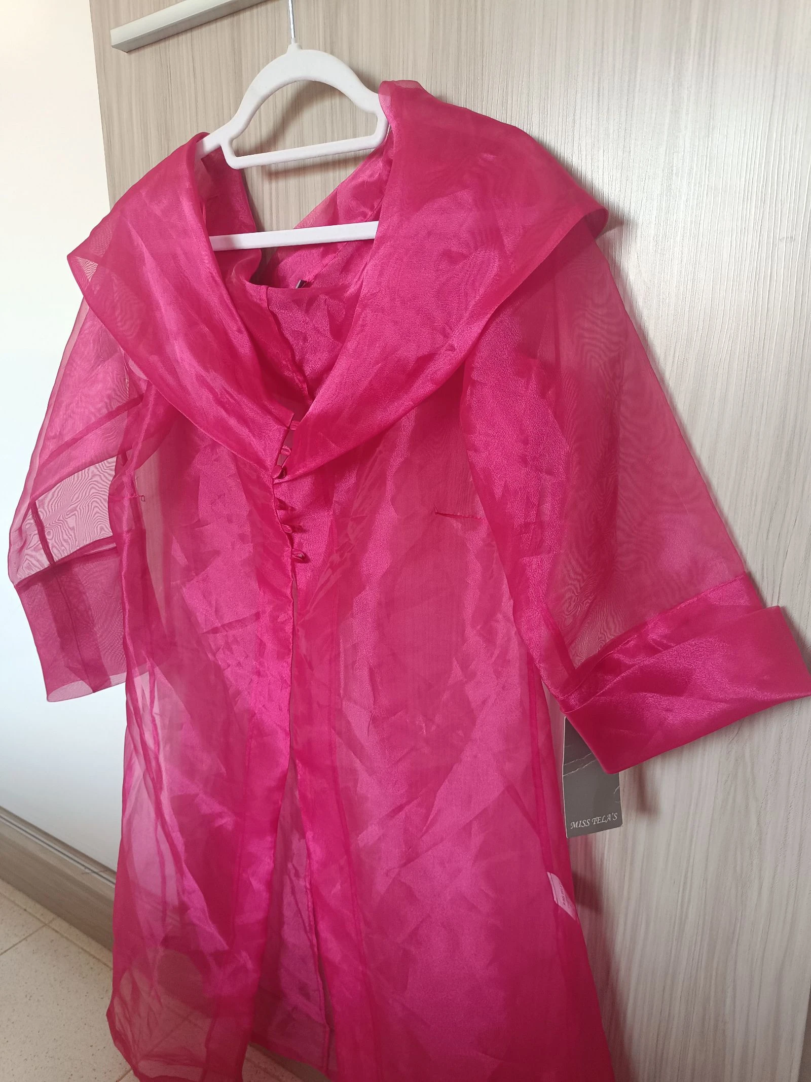 Sobretodo abrigo organza fucsia fiesta Miss Tela's T. 44 (NUEVO) – photo 3